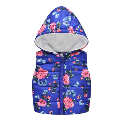 

Autumn Winter Warm Kids Vests Girls Cartoon Outerwear Children Sleeveless Hooded Jackets Gilet Baby Cotton Coats 2019