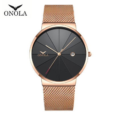 

ONOLA 3804 Men Quartz Watch Steel Band Fashion Multifunction Wristwatch 3ATM Calendar Date Display Watches