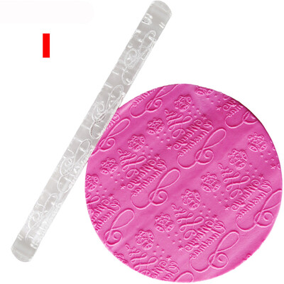 

Siaonvr Embossing Acrylic Rolling Pin Fondant Sugar Craft Cake Baking Decorating Tool