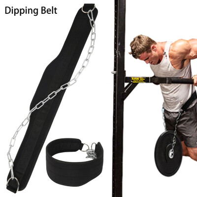 

Kipping Pull Up Weight Belt with Chain Gym Fitness Back Support DipDipsUps