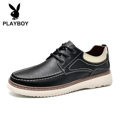 

Playboy PLAYBOY British business casual shoes mens low-top tie wild DS81028-1 black 42