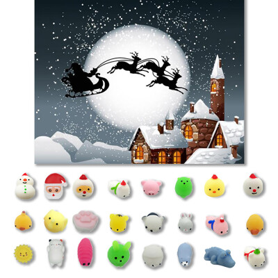 

Siaonvr 24PC Christmas Toys Mini Cute Squeeze Funny Toy Soft Stress Relief Toy DIY Decor