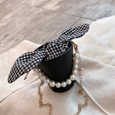 

Tailored Womens Fashion Lattice Coin Purse Pearl Bag Lock Casual Bag Shoulder Bag