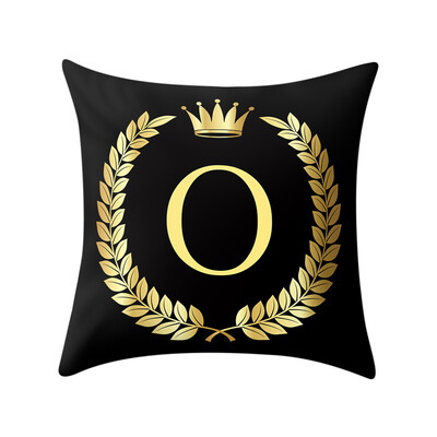 

〖Follure〗Pillow Cover Black&Gold Letter Pillowcase Sofa Cushion Cover Home Decor