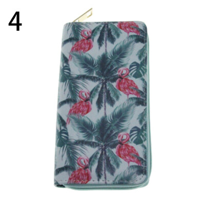 

Flamingo Print Faux Leather Long Purse Women Zipper Clutch Phone Holder Wallet