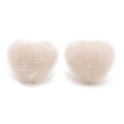 

EarringsSimple Sweet Gift Girl Ball Earrings Goods Pompom Ball Stud Shaped Women Pompom Heart Shaped Earrings Handmade Winter
