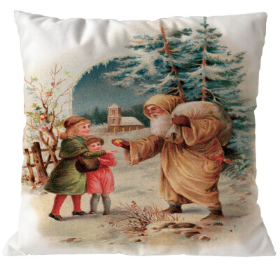 

Tailored Merry Christmas Pillow Cases Linen Sofa Cushion Cover Home Decor Pillow Core