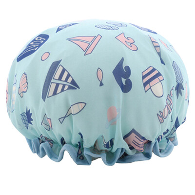 

Gobestart Printing Color Shampoo cap Double Layered Waterproof Shower Hat Bathing Cap