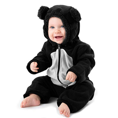 

New Born Baby Clothes Winter Baby Boy Girl Romper Cute Cartoon Hooded Jumpsuit Casual Overalls For Children Kids Outerwear