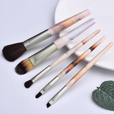 

Tranditioanl Chinese Style 5pcs Wooden Handle Makeup Brush Set Eyeshadow Eyebrow Loose Powder Foundation Brush Makeup Tool Gift