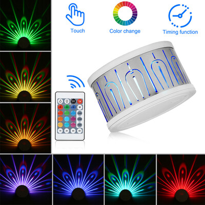 

〖Follure〗Colorful RGB Peacock Spiral Hole Wall Lamp Surface Install LED Light Luminaire