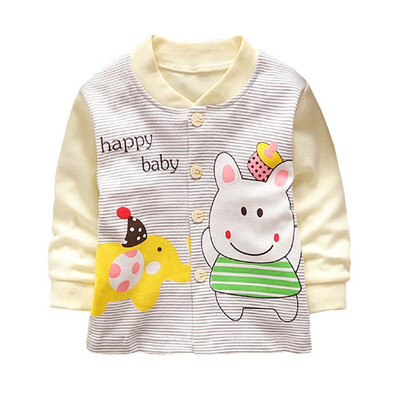 

Autumn Baby Coats Boys Girls Jacket Outerwear Kids Stripe Cartoon Print Casual Cotton Outerwear For Children