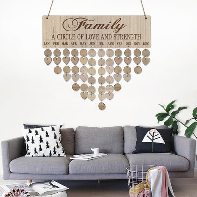 

Toponeto Family Birthday Board Plaque DIY Hanging Wooden Birthday Reminder Calendar A
