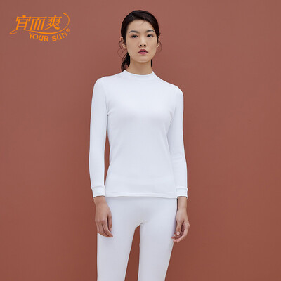 

YOUR SUN half-high collar cotton warm base underwear womens autumn clothes long trousers cotton large size thermal underwear set CW10 white M 160