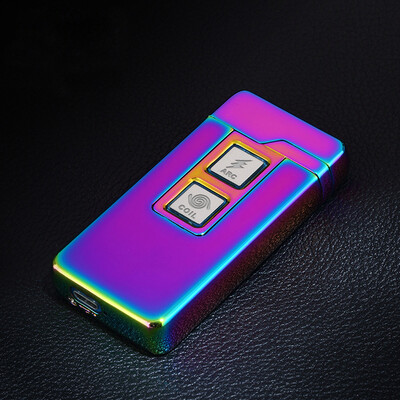 

USB Rechargeable Electronic Hit Fire Machine Windproof Dual-purpose Flameless Metal Smoking Cigarette Lighters