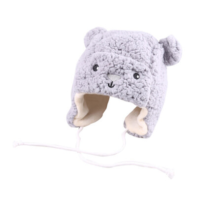 

Baby winter Hat Cute Bear Baby Earmuffs Hats Winter Velvet Warm Infant Caps Cartoon Soft Beanie Cap for Baby Boys Girls 1-3Y