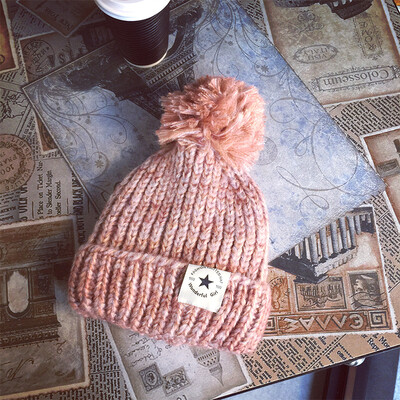 

Autumn&Winter New Furring&Thickening Big Furry Pentagon Labeled Edge Wool Cap Men&Womens Headgear Warm Tide Cap