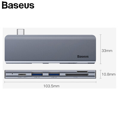

Baseus 5 in 1 Multifunction Computer Type-C HUB To USB 30 Data Transfer PD Charge for MacBook Huawei Samsung laptop Accessory