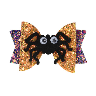 

qiuliguo Cute Girls Bowknot Alligator Hair Clips Bowknot Hairpins with Pumpkin Halloween Barrettes for Girls Women