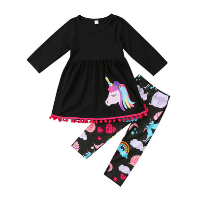 

Details about Unicorn Children Kids Baby Girls Outfits Clothes Long Sleeve Tops Shirt Dress