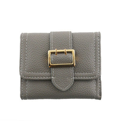 

Vintage Large Buckle Faux Leather Foldable Women Purse Coin Card Container Gift