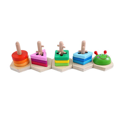 

Tailored Wooden Stacked Blocks Geometric Set Cognitive Baby Educational Toys