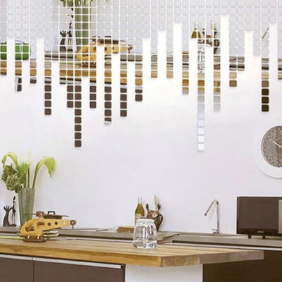 

100 Pcsset 22CM Acrylic Mirrored Decorative Sticker Wall Art DIY Decoration Mirror Wall Stickers For Kids Rooms Home Decor