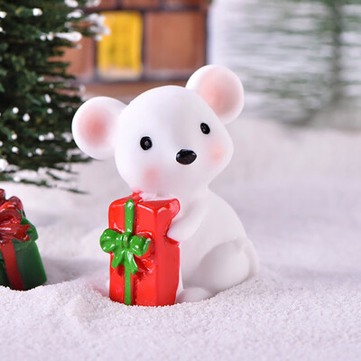 

Tailored Xmas Miniature Scene Model Cute Mouse Dollhouse Decoration Pretend Play Toy