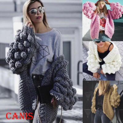 

Women Winter Baggy Cardigan Coat Long Jacket Knitted Sweater Jumper Plus Size