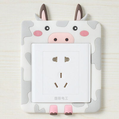 

Cartoon Cute Soft Rubber Luminous Switch Sticker Socket Switch Wall Sticker Vinyl Decals Living room bedroom Decoration