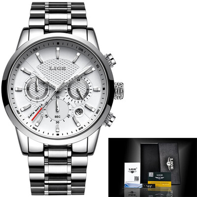 

Mens business quartz watch mens sports waterproof watch mens casual fashion all steel watch