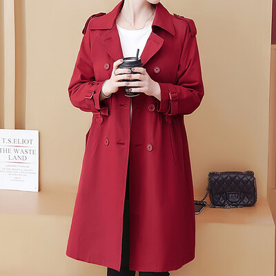 

Tailored Womens Oversize Lapel Cashmere Wool Blend Belt Trench Coat Outwear Jacket