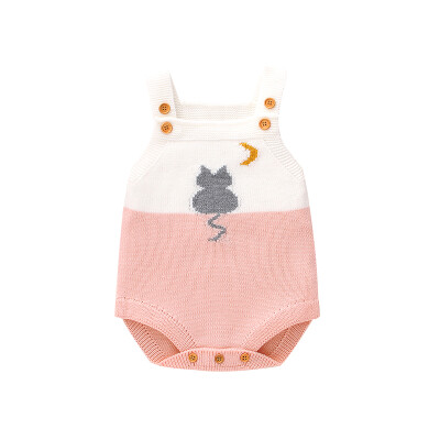 

Baby Boys Romper Spring Autumn Infant Baby Girls Wear Cute Cat Knitted Jumpsuit Wool Baby Clothing Romper Infant Boys Coat