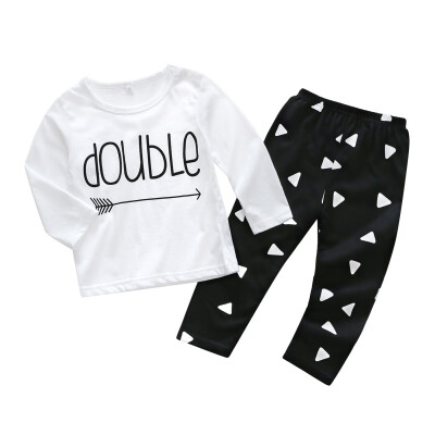 

Newborn Baby Boys Clothes Summer New Long Sleeve Letter T-shirtPants 2pcs Baby Suit O-Neck Infant Clothing Set