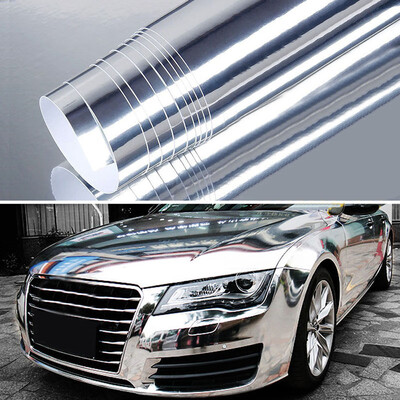 

23 X 60 Car Silver Chrome Mirror Vinyl Film Wrap Sticker Stretchable 58152cm