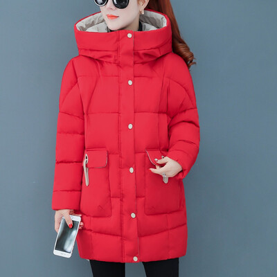 

Toponeto Fashion Women Winter Warm Cotton Hooded Winter Long-Sleeved Overcoat