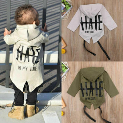 

AU Toddler Kids Baby Boys Girls Warm Cotton Jacket Solid Hooded Coat Outerwear