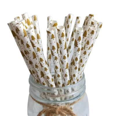 

Christmas Paper Drinking Straws Disposable Tableware Red Happy Birthday Wedding Decorations Party Supplies Favor Girl& Party