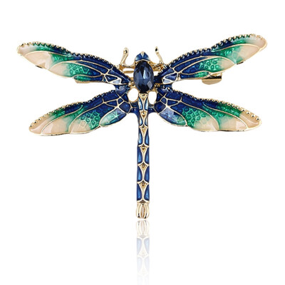 

Brooches for Women Green Enamel Insect Crystal Dragonfly Brooch Men Suit Dress Pins&Brooche