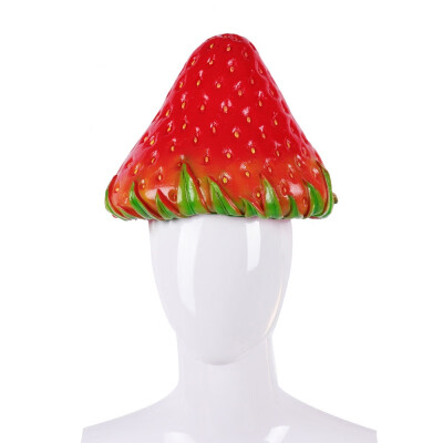 

Silicone Adult Halloween Carnival Party Fancy Strawberry Simulation Mask Headgear Cosplay Cartoon Funny Fruit Costume Hats Prop