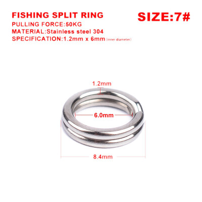 

Fishing Split Rings for Crank Hard Bait Silver Stainless Steel 3-8 Double Loop Split Open Carp Tool Fishing Accessories 100pcs