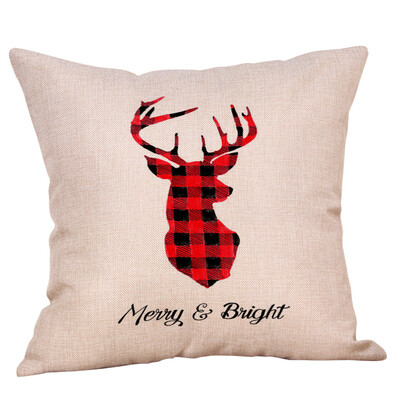 

Tailored Christmas Pillow Case Glitter Cotton Linen Sofa Throw Cushion Cover Home Decor