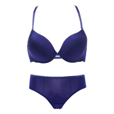 

2019 Sexy Women Smooth Push Up Bras Sets Seamless Free Size Panties Y-Line Straps Padded Underwear Bras