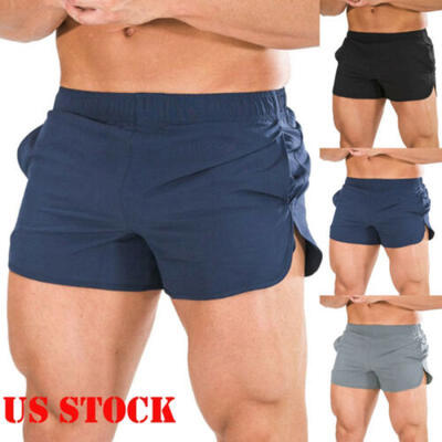 

Mens Sports Running Bodybuilding Beach Breathable Shorts Fitness Gym Short Pants