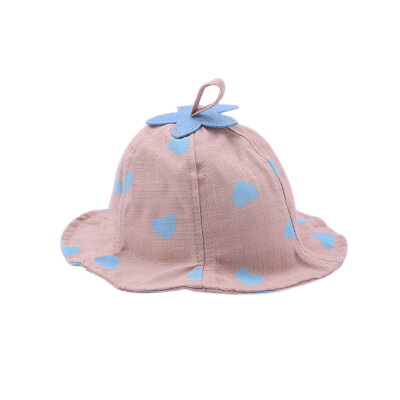 

Toddler Baby Accessories 1PCs Summer Baby Girls Hat Summer Toddler Heart Print Bucket Hats Caps Reversible Sun Headwear