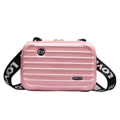 

Fashion Mini Travel Suitcase Letters Wide Strap Crossbody Shoulder Bag Pouch