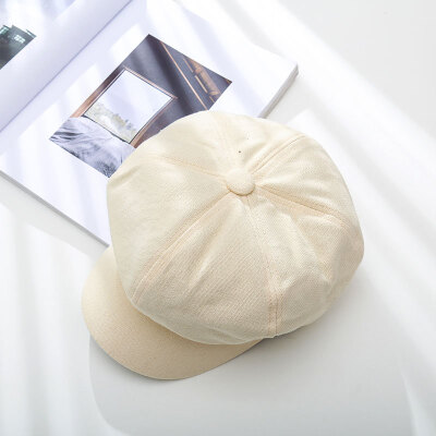 

New womens hat autumn&winter hundred octagonal hat Korean version of the fashion solid-colored canvas beret mens hat