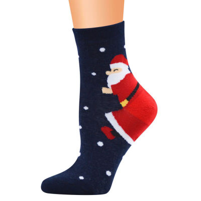 

4 color Stockings Christmas Unisex Santa Claus Snowman Elk Cotton Adult Middle Tube Couples Wearing Cartoon Festival Stockings