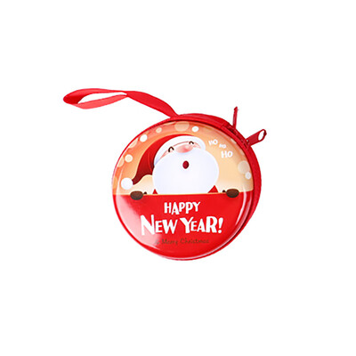 

Gobestart Santa Claus Snowman Tinplate Change Round Creative Coin Headphones Storage Box