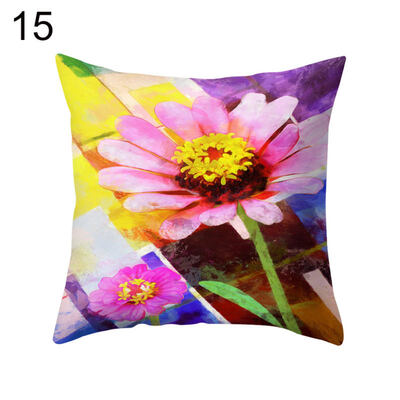 

Bright Color Flower Pillow Case Cushion Cover Sofa Bed Car Cafe Office Decor